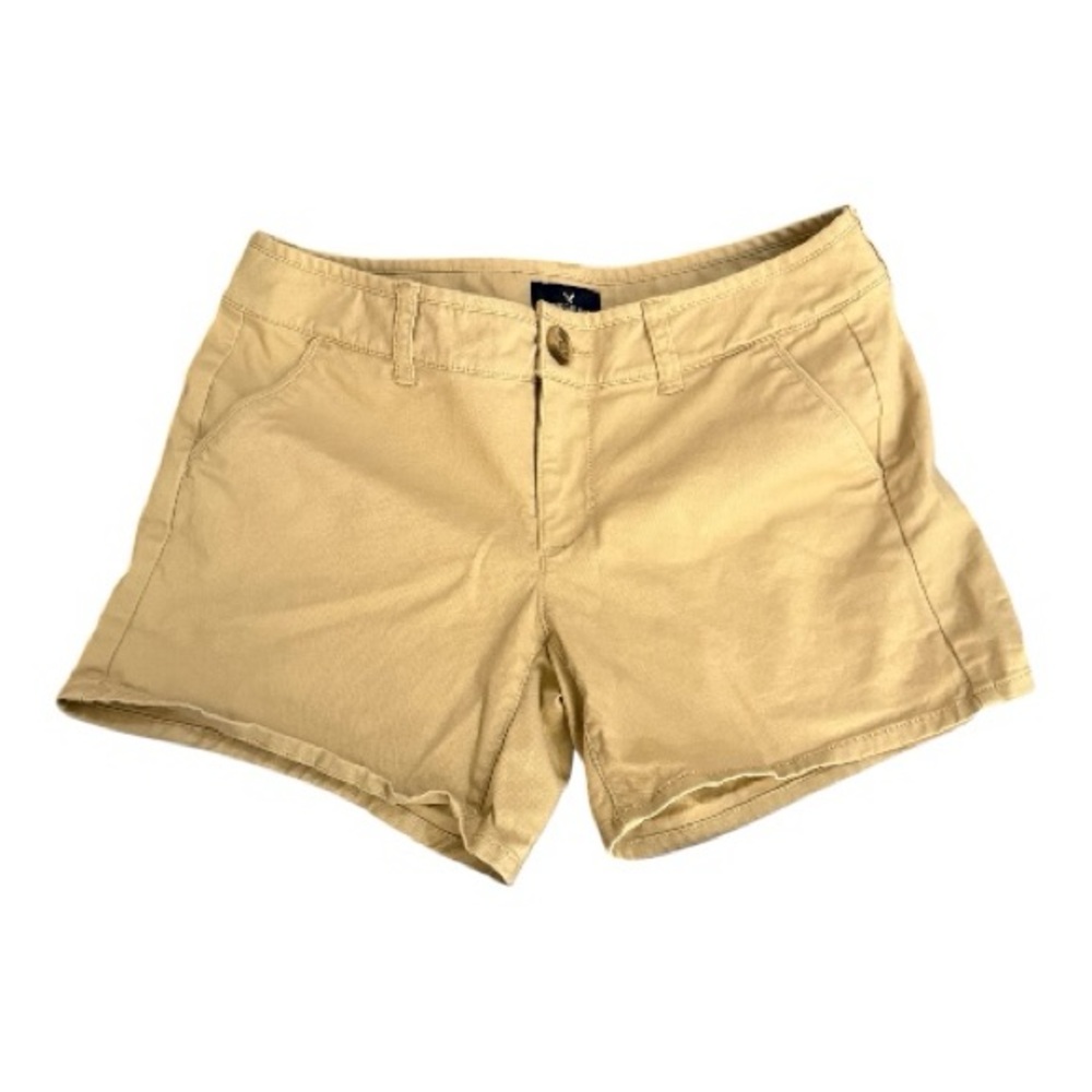 American Eagle Khaki Shorts Size 4 Mid Rise Stretch Chino 5” Inseam